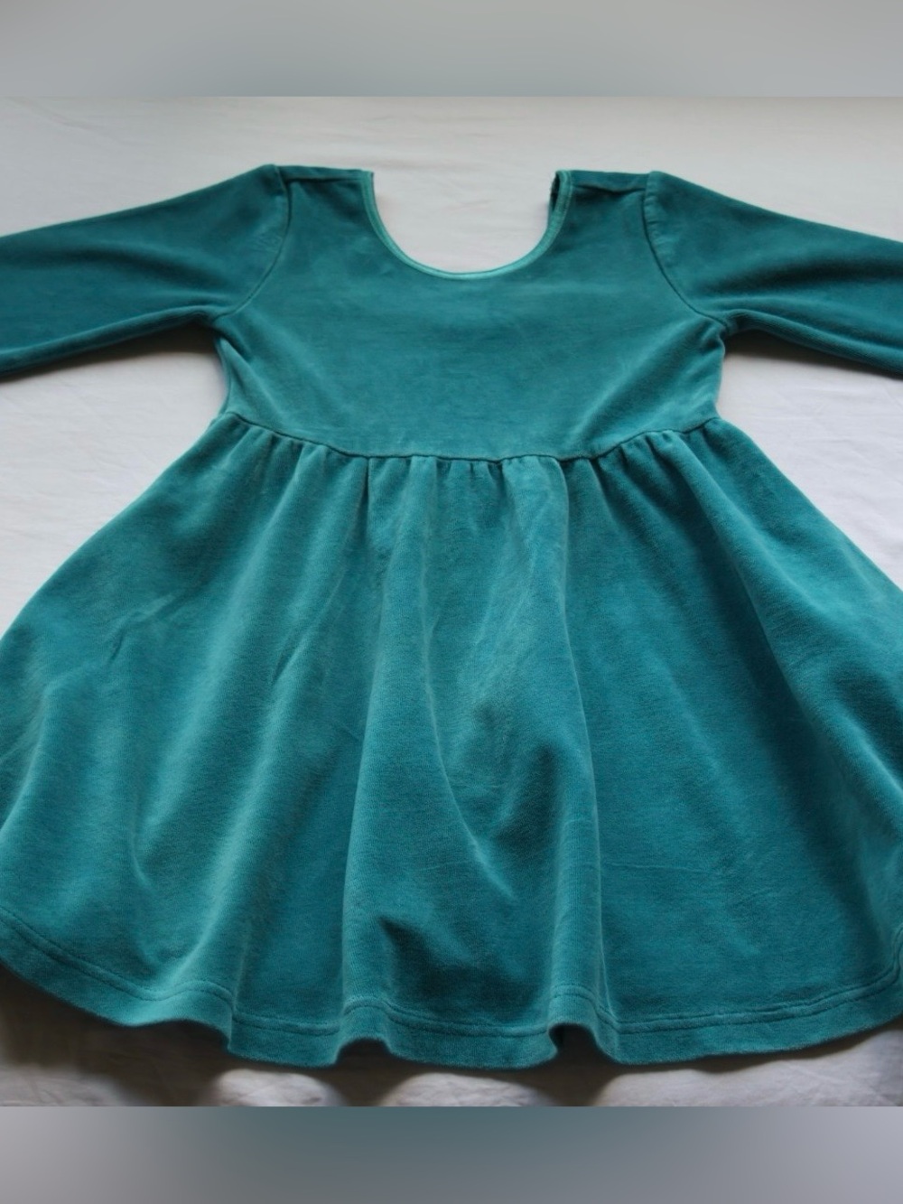 Hanna Andersson Teal Girls Velvet Dress